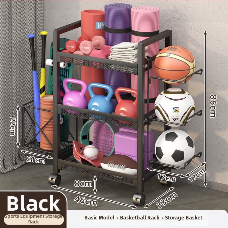 Съхранителна кошница за фитнес оборудване, модел ZA, железна конструкция, минималистичен стил, 1 бр.