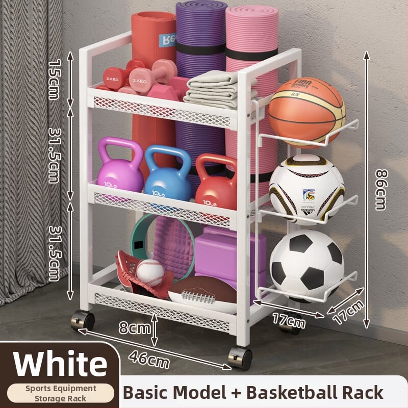 Съхранителна кошница за фитнес оборудване, модел ZA, железна конструкция, минималистичен стил, 1 бр.