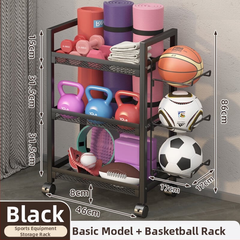 Съхранителна кошница за фитнес оборудване, модел ZA, железна конструкция, минималистичен стил, 1 бр.