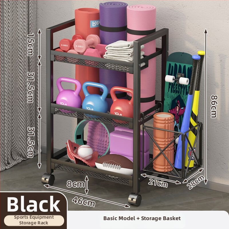 Съхранителна кошница за фитнес оборудване, модел ZA, железна конструкция, минималистичен стил, 1 бр.