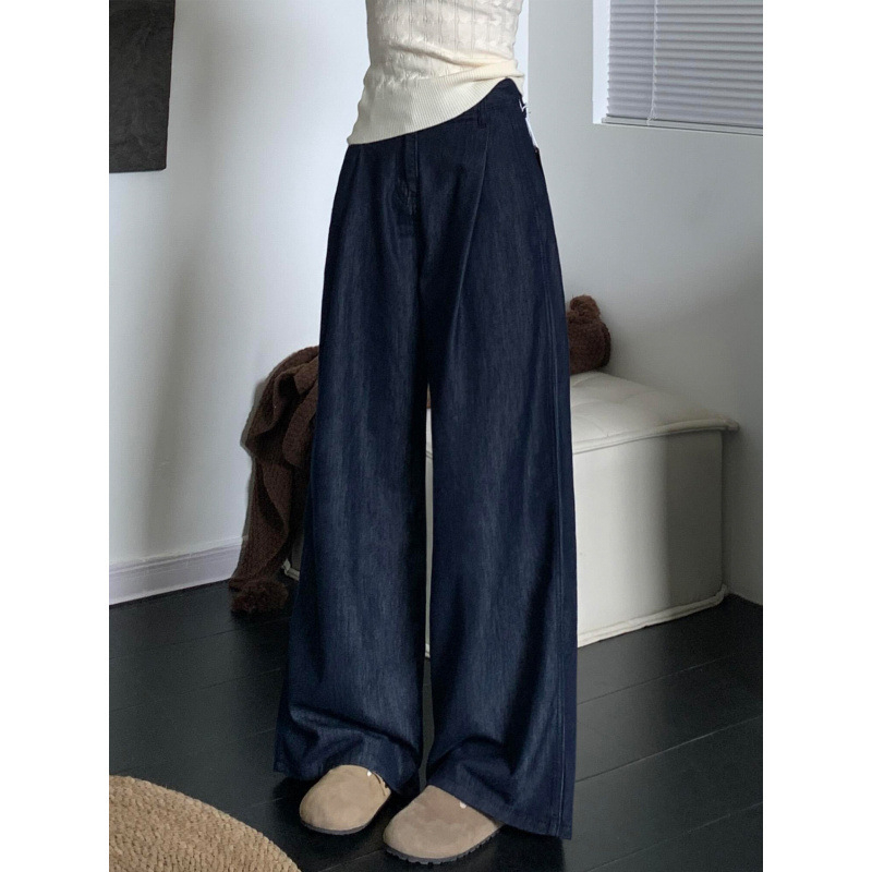 Traperice s širokim krojem, visoki struk, tanko tkanina, mješavina Lyocell-Spandex-Polypropylene
