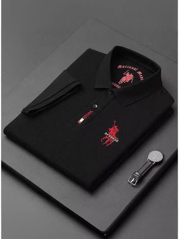Polo majica kratkih rukava, labav kroj, izvezena slova, poliester tkanina