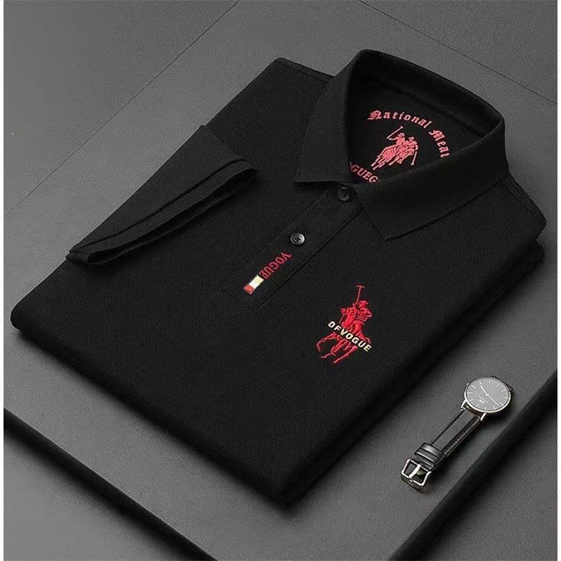 Polo majica kratkih rukava, labav kroj, izvezena slova, poliester tkanina