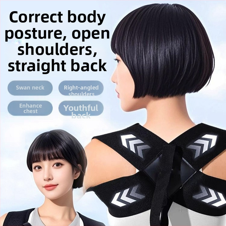 Curea pentru corectarea posturii spatelui, din fibre de poliester, protecție pentru umeri, universală, potrivită pentru yoga