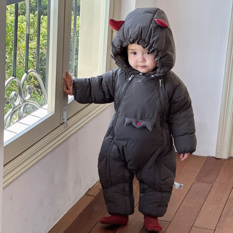 Bejbi down kombinezon s kapuljom, dugi rukavi, debeli, za novorođenčad (0-12 mjeseci)