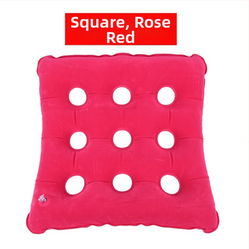 Φουσκωτή μαξιλαροθήκη καθίσματος καροτσιού με υποστήριξη περιοχής ισχίων, σχήμα κοντά σε τετράγωνο, 6+ κεφαλές μασάζ αεροπίεσης, έλεγχος ενός επιπέδου, PU δέρμα.