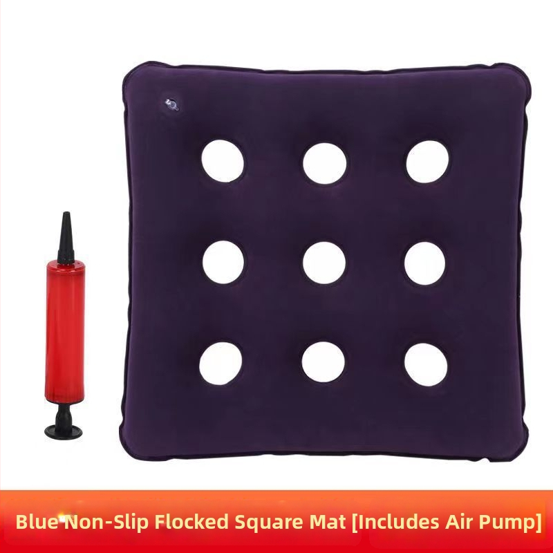 Φουσκωτή μαξιλαροθήκη καθίσματος καροτσιού με υποστήριξη περιοχής ισχίων, σχήμα κοντά σε τετράγωνο, 6+ κεφαλές μασάζ αεροπίεσης, έλεγχος ενός επιπέδου, PU δέρμα.