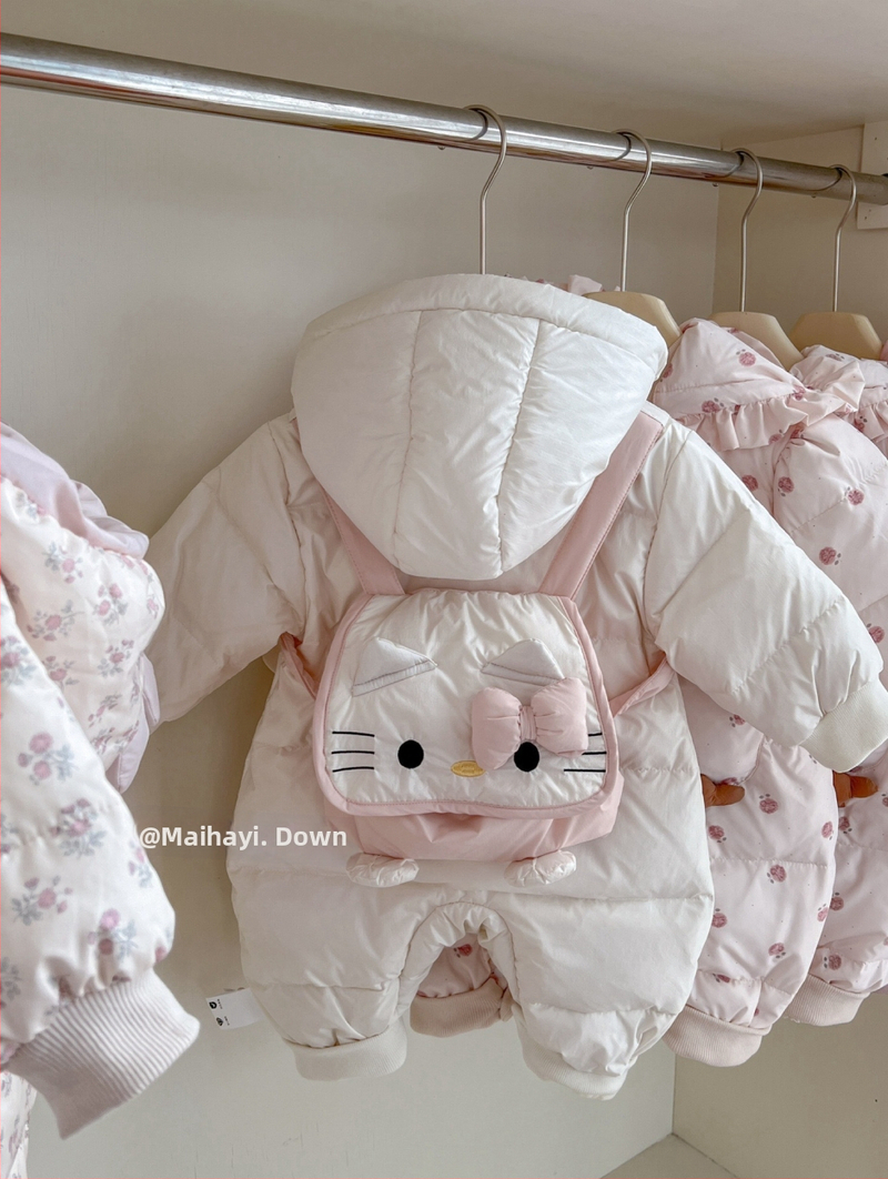 Koreai stílusú bébi down overál kacsa pehely töltettel, 86–90% töltet, újszülött 0–1 év, téli