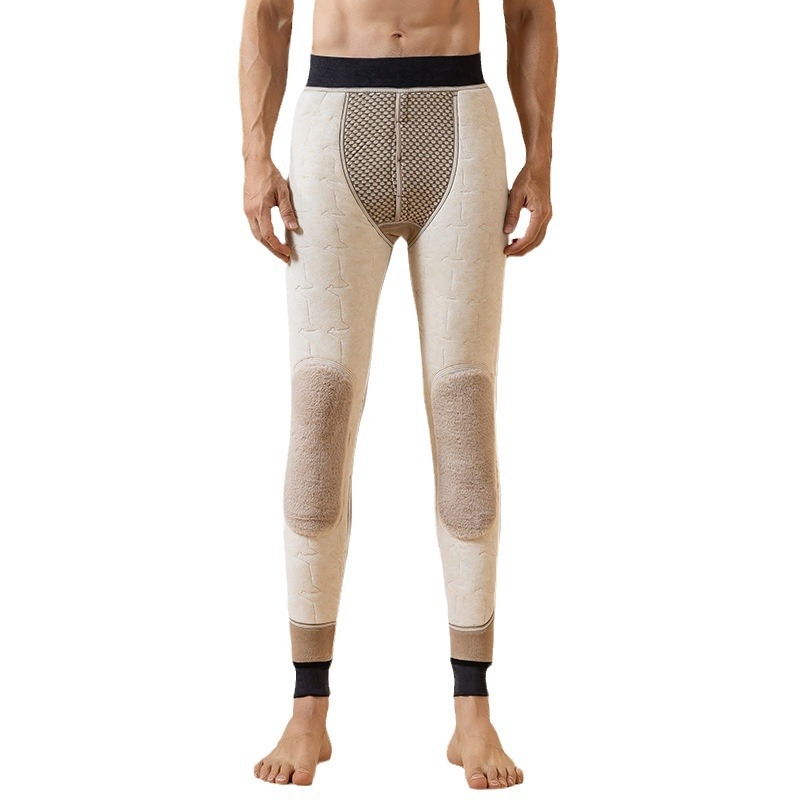 Muške vunene hlače s flis podstavom, tri sloja, debele zimske hlače s zaštitom koljena i struka, 251-300 g/m2