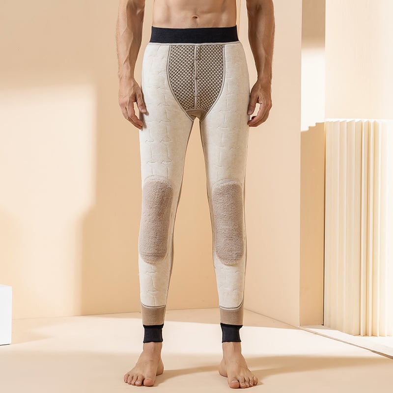 Muške vunene hlače s flis podstavom, tri sloja, debele zimske hlače s zaštitom koljena i struka, 251-300 g/m2