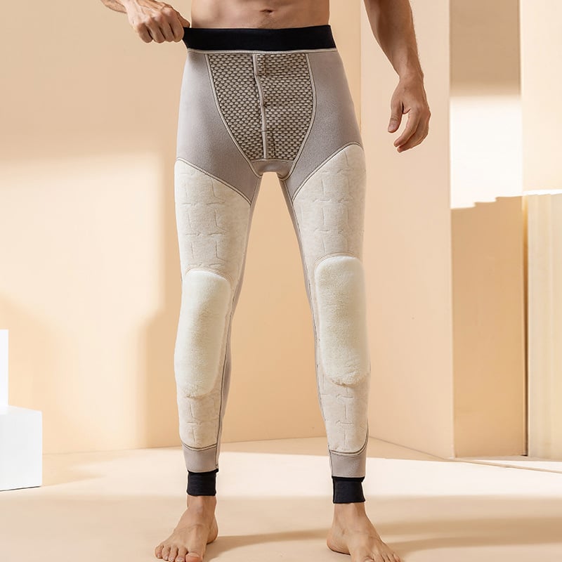 Muške vunene hlače s flis podstavom, tri sloja, debele zimske hlače s zaštitom koljena i struka, 251-300 g/m2