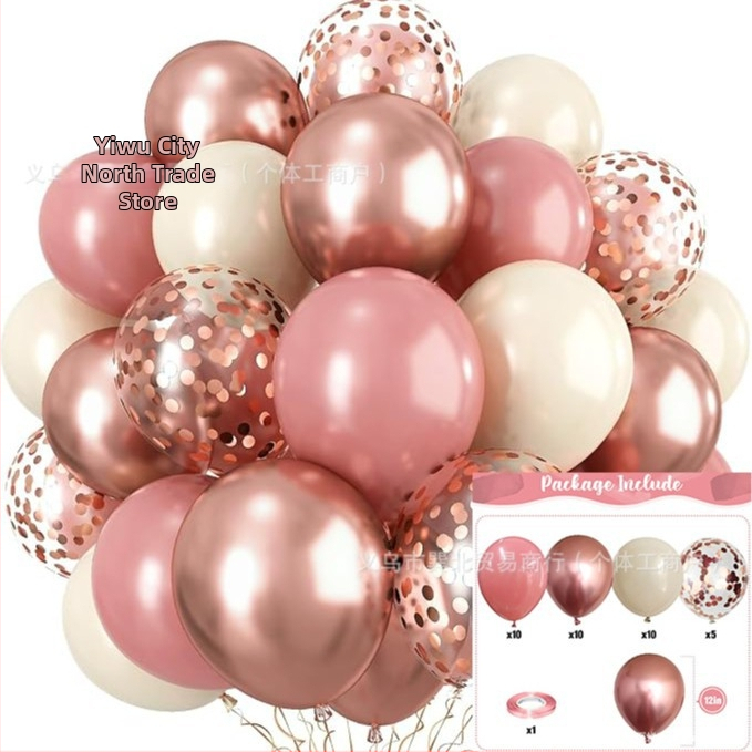 Latex dekoratív kerek lufik készlet – logó nélkül; alkalmas karácsonyra, Valentin-napra és kínai Valentin-napra