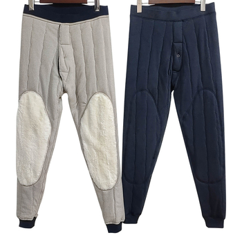 Muške termalne hlače s jastučićima za koljena, podstavljene flisom, trostruka konstrukcija, ekstra debeli poliester