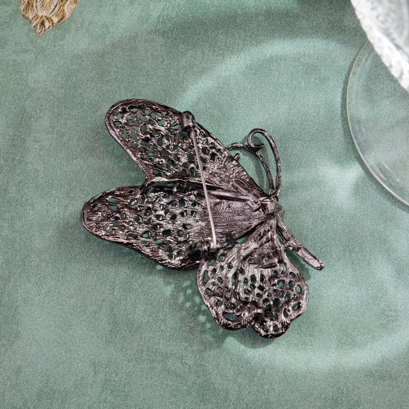 Broš s motivom leptira, od legure, trodimenzionalna tekstura, elektroplakirano, lagani luksuzni stil, unisex