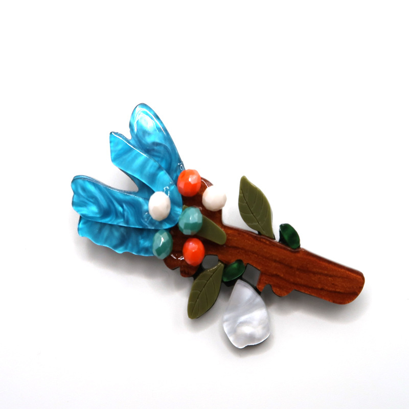 Брошка акрил с дървообразен дизайн – оригинален стил, листов модел; Материал: Акрил; Стил: Дърво/Оригинален дизайн; Моделиране: Листа; Обработка: Екологично; Унисекс