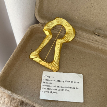 Брошка от сплав, геометрична форма, електроплакиране, стил от средата на XX век, декоративен аксесоар