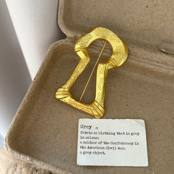 Брошка от сплав, геометрична форма, електроплакиране, стил от средата на XX век, декоративен аксесоар