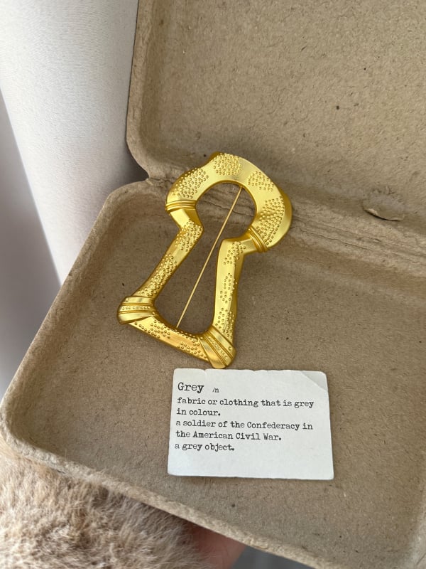 Брошка от сплав, геометрична форма, електроплакиране, стил от средата на XX век, декоративен аксесоар