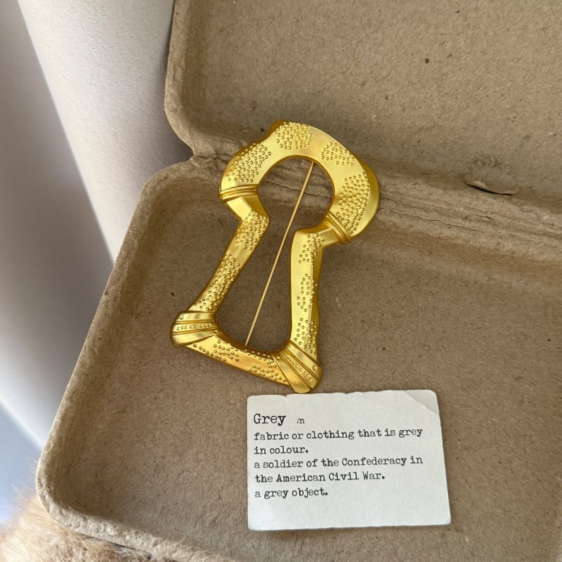 Брошка от сплав, геометрична форма, електроплакиране, стил от средата на XX век, декоративен аксесоар