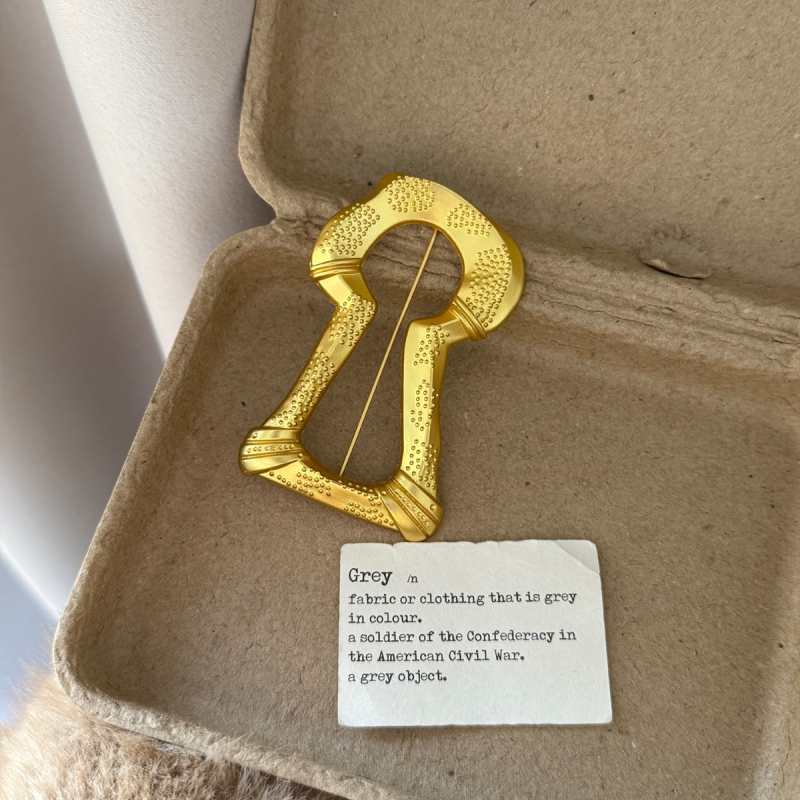 Брошка от сплав, геометрична форма, електроплакиране, стил от средата на XX век, декоративен аксесоар