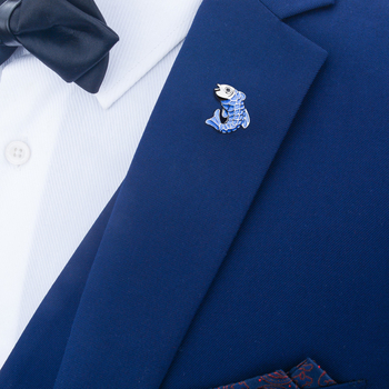 Брошка: мед, унисекс, мотив животни (риба кои), декоративна, номер JBP056A