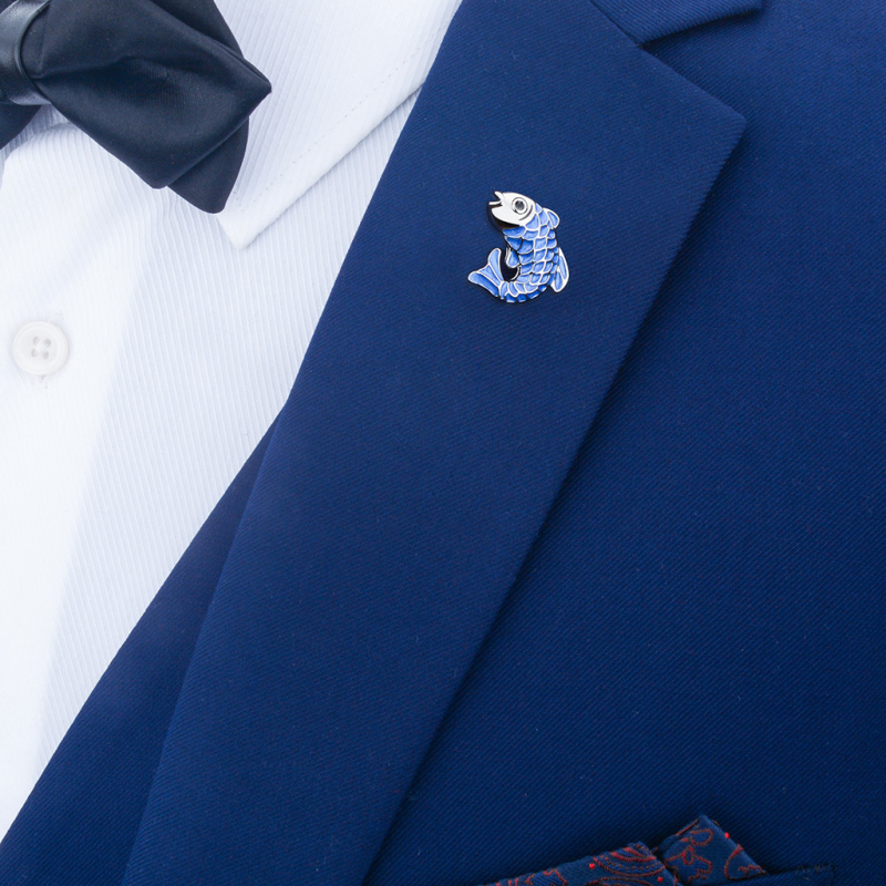 Брошка: мед, унисекс, мотив животни (риба кои), декоративна, номер JBP056A