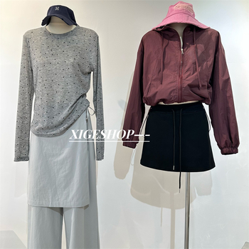 Ženska windbreaker jakna s kapuljom, šnira za podešavanje, širok kroj, zip, poliester