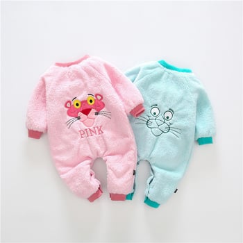 Детска пижама-комбинезон с подплата от фланел, унисекс, за деца на 1–3 г., 90% полиестер, нормална дебелина, подходяща за всички сезони