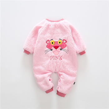 Детска пижама-комбинезон с подплата от фланел, унисекс, за деца на 1–3 г., 90% полиестер, нормална дебелина, подходяща за всички сезони