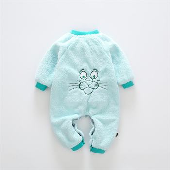 Детска пижама-комбинезон с подплата от фланел, унисекс, за деца на 1–3 г., 90% полиестер, нормална дебелина, подходяща за всички сезони