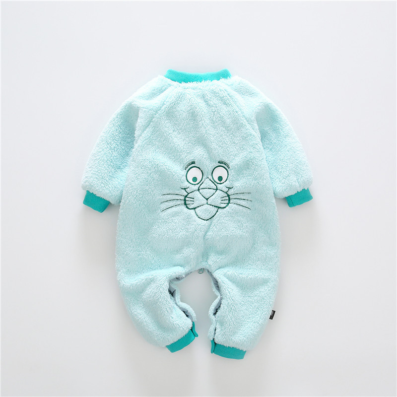 Детска пижама-комбинезон с подплата от фланел, унисекс, за деца на 1–3 г., 90% полиестер, нормална дебелина, подходяща за всички сезони