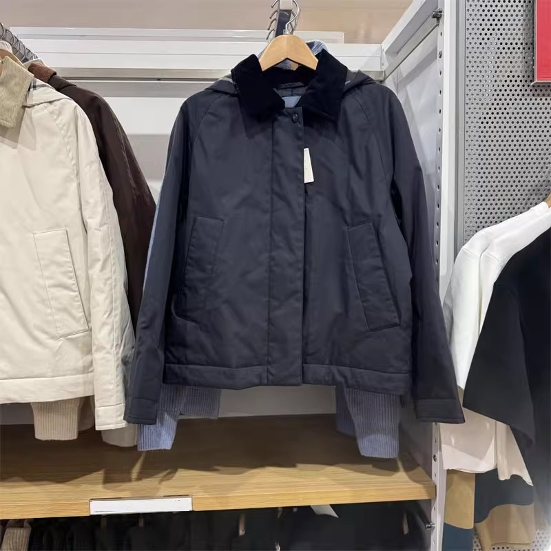 Dámske sako s kapucňou z hustej bavlneno-zmesovej tkaniny, so zipsom, voľný strih