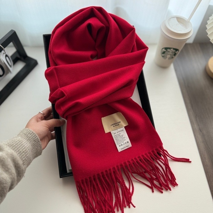 Šal od imitacijskog kašmira, poliester, warp knitting, održava toplinu zimi, elegantan minimalistički stil