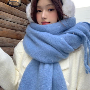 женски шал от warp-knit плетиво, топъл, зимен аксесоар, прост стил