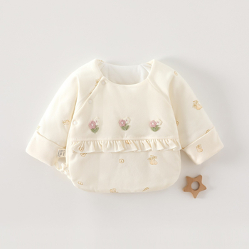 Novorođena beba pamukasti topli gornji dio za jesen/zimu, unisex, 100% pamuk, okrugli ovratnik, meka tkanina