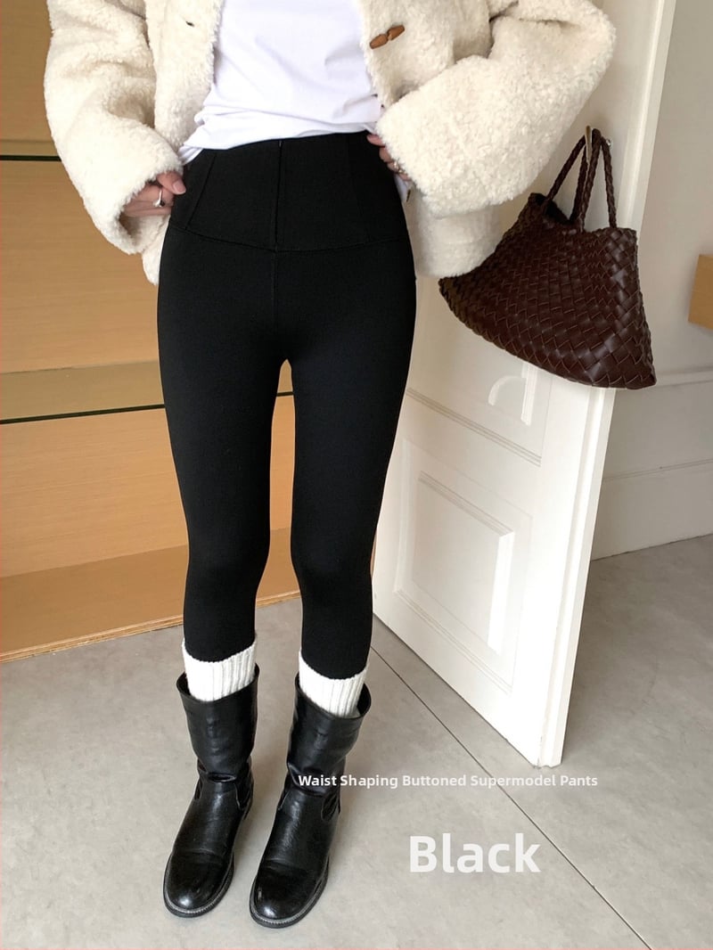 Ženske leggings s zatvaračem za kontrolu trbuha, Sharkskin materijal, flis unutarnja podstava, visokim pojasom, učinak mršavljenja i podizanje stražnjice, za jesen-zimu 2025
