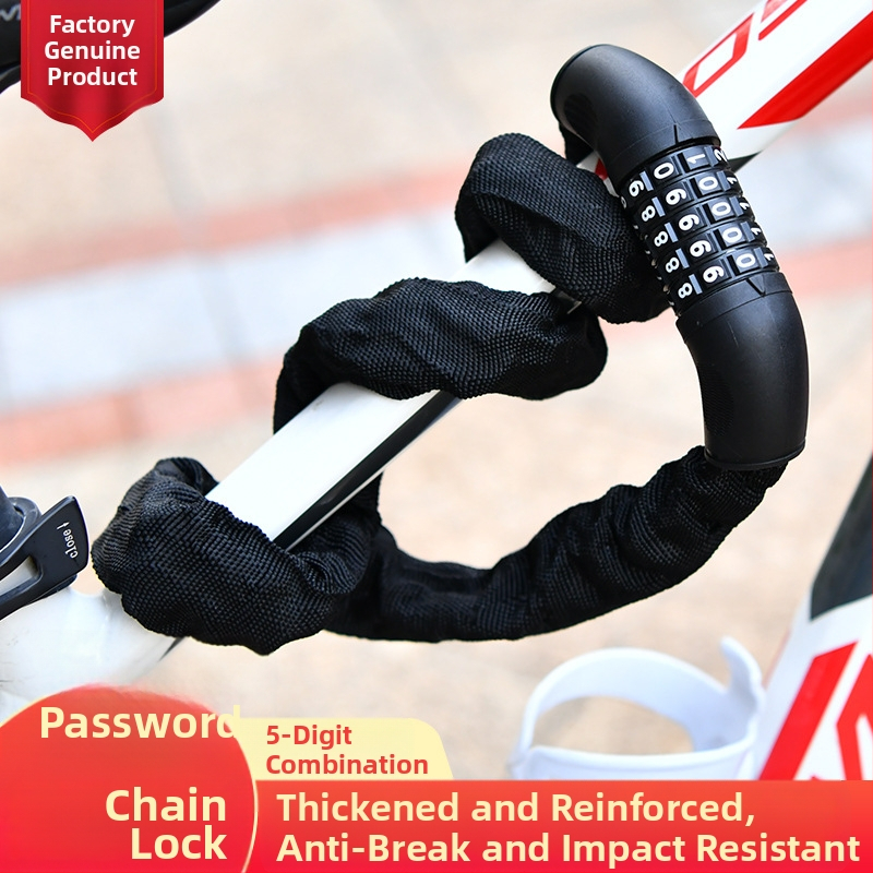 XTIGER WB100-150 Паролна верижна заключалка за велосипед – материали: желязо, инженерна пластмаса и плат; подходяща за велосипед, планински велосипед и мотоциклет; стил: модерен минимализъм