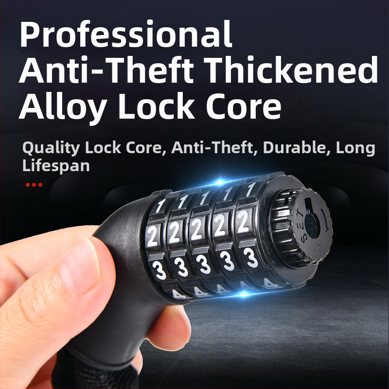 XTIGER WB100-150 Паролна верижна заключалка за велосипед – материали: желязо, инженерна пластмаса и плат; подходяща за велосипед, планински велосипед и мотоциклет; стил: модерен минимализъм