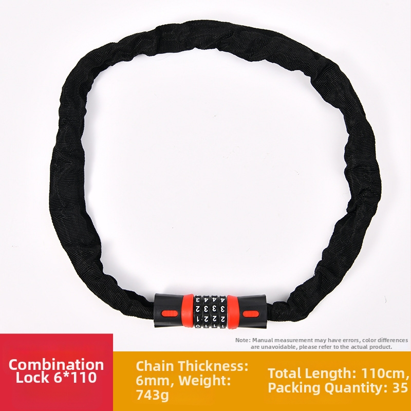 XTIGER WB100-150 Паролна верижна заключалка за велосипед – материали: желязо, инженерна пластмаса и плат; подходяща за велосипед, планински велосипед и мотоциклет; стил: модерен минимализъм