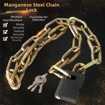 Удължен заварен веригов катинар от манганова стомана за велосипеди, мотори и електрически превозни средства – против кражба, 1130 g