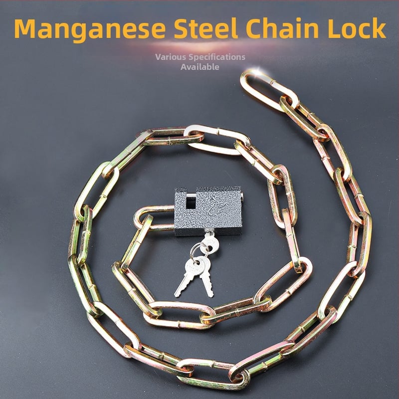 Удължен заварен веригов катинар от манганова стомана за велосипеди, мотори и електрически превозни средства – против кражба, 1130 g