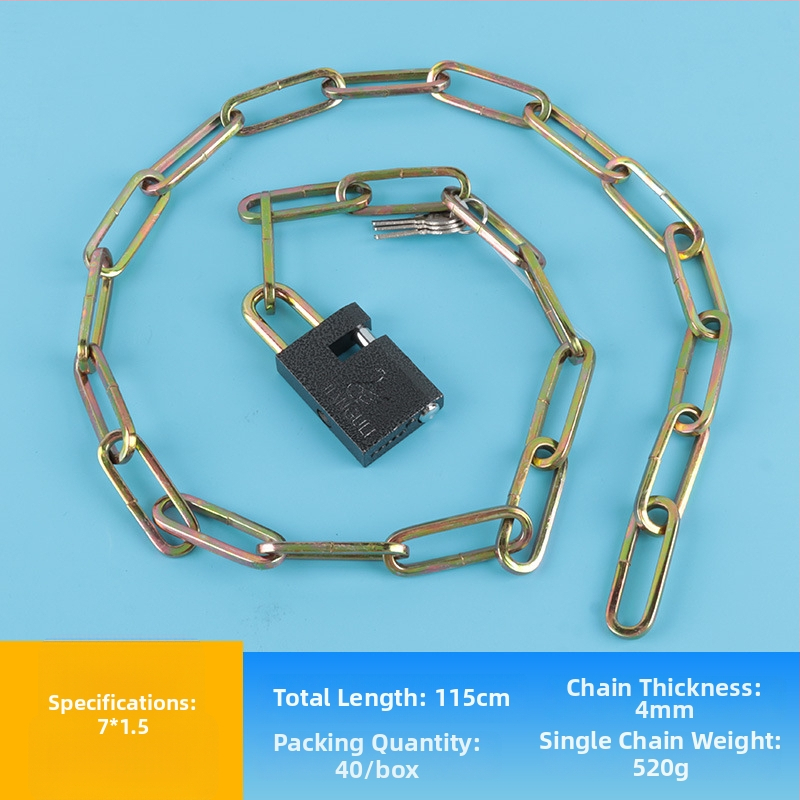 Удължен заварен веригов катинар от манганова стомана за велосипеди, мотори и електрически превозни средства – против кражба, 1130 g