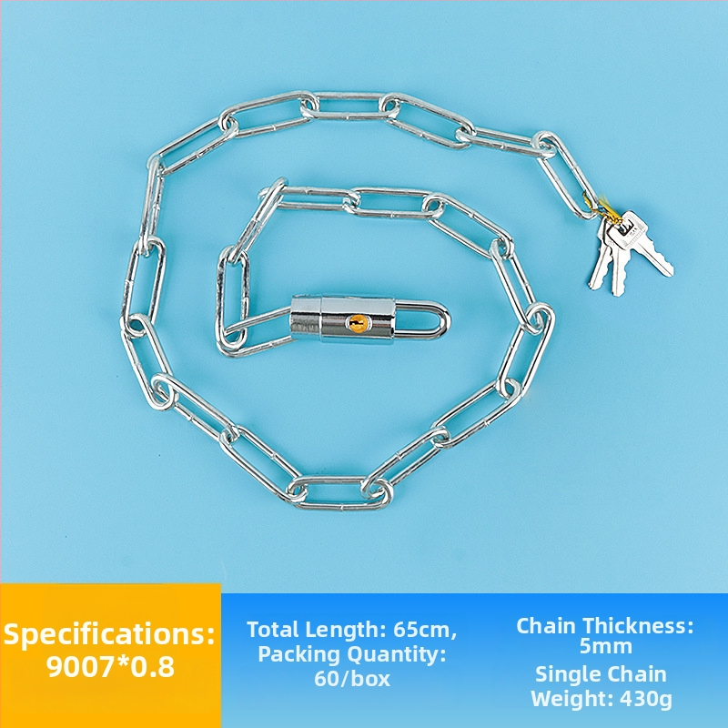 Удължен заварен веригов катинар от манганова стомана за велосипеди, мотори и електрически превозни средства – против кражба, 1130 g