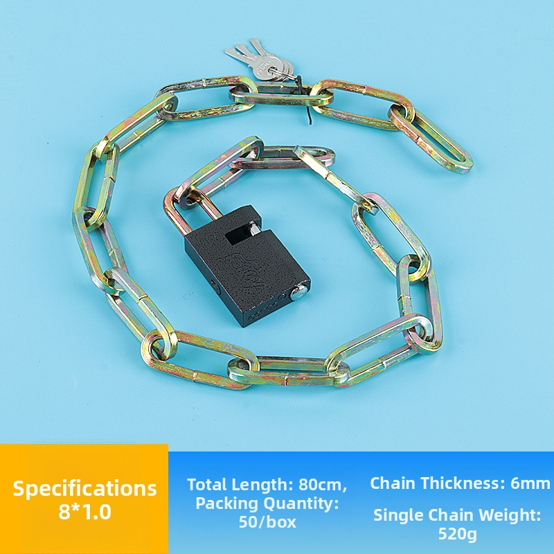 Удължен заварен веригов катинар от манганова стомана за велосипеди, мотори и електрически превозни средства – против кражба, 1130 g