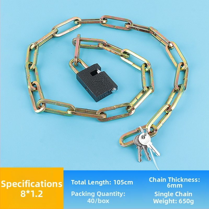 Удължен заварен веригов катинар от манганова стомана за велосипеди, мотори и електрически превозни средства – против кражба, 1130 g