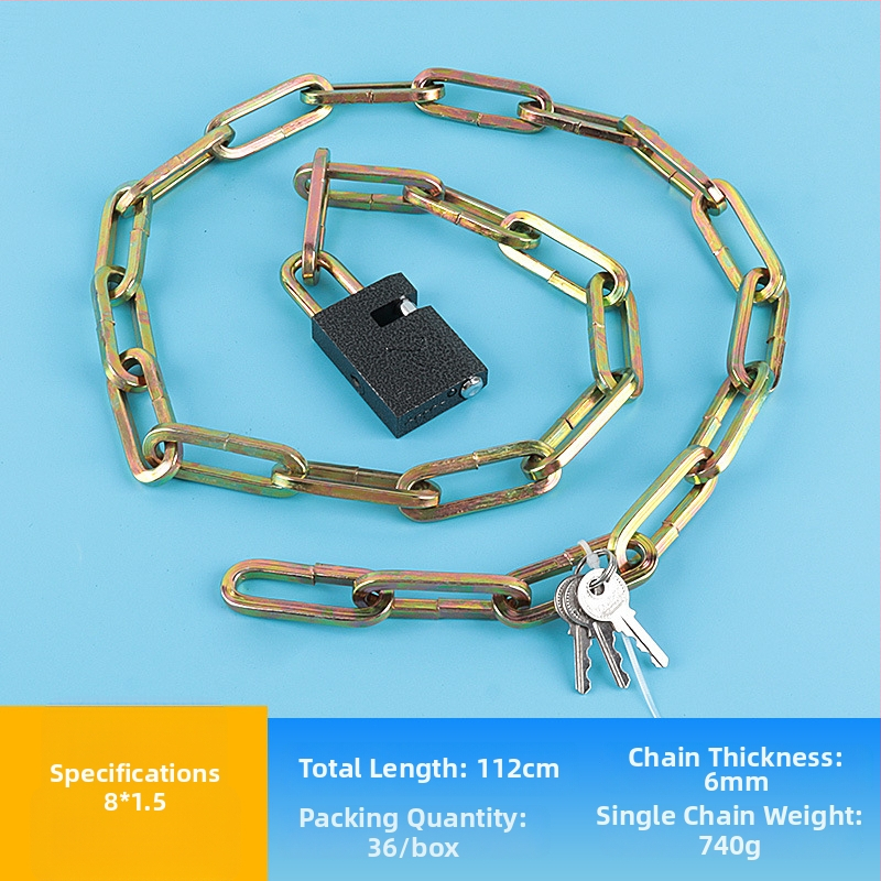 Удължен заварен веригов катинар от манганова стомана за велосипеди, мотори и електрически превозни средства – против кражба, 1130 g