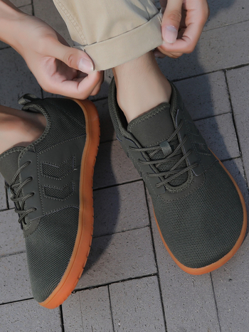 Планински обувки за туризъм, горно покритие от fly weave и синтетична кожа, подметка от естествен каучук, нисък глезен, дишащи