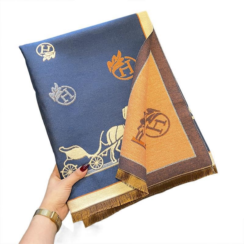 Женски шал от изкуствен кашмир — Warp knitting, полиестер/вискоза смес, запазва топлината, четири сезона