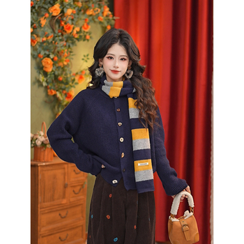 Унисекс шал с каре в warp-knit плат за зима, запазва топлината, полиестерна тъкан