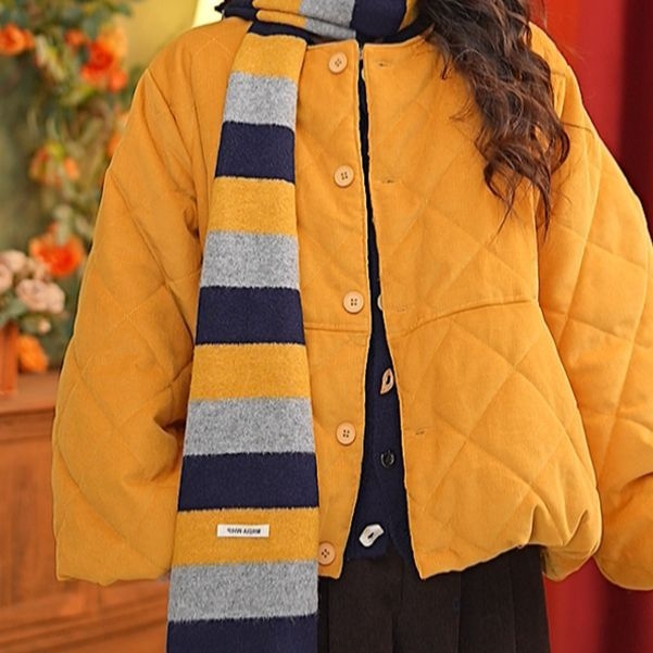 Унисекс шал с каре в warp-knit плат за зима, запазва топлината, полиестерна тъкан